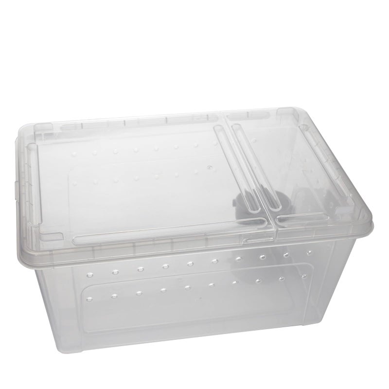 OMEM Portable Reptile Terrarium Habitat for Mini Pet Houses Breathable Holes Stackable Container (L) - Image 1